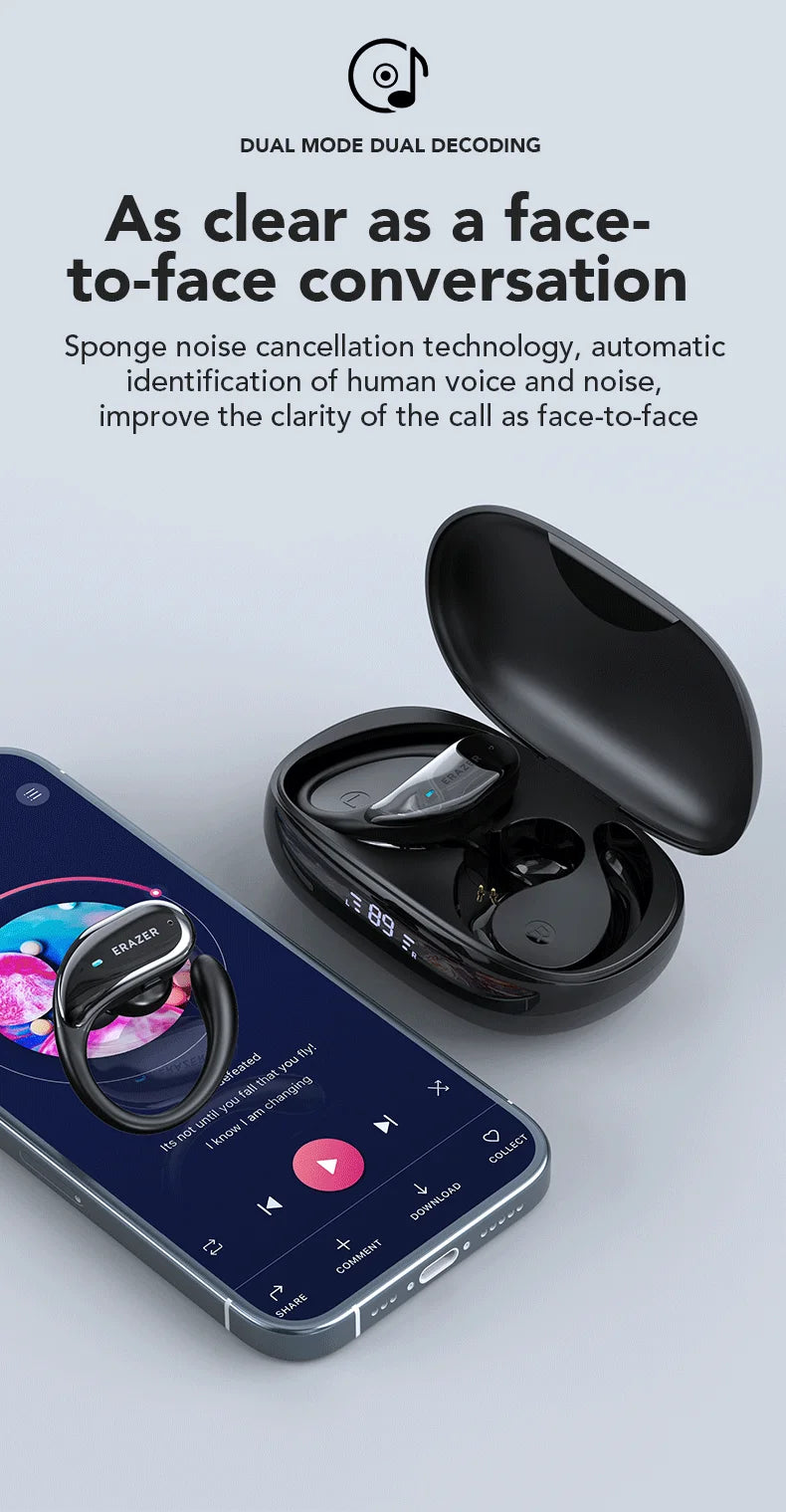 XT80 ActiveBeat Auriculares Bluetooth – Auriculares Inalámbricos con Reducción de Ruido y Ganchos de Sujeción Segura