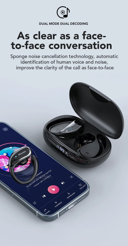XT80 ActiveBeat Auriculares Bluetooth – Auriculares Inalámbricos con Reducción de Ruido y Ganchos de Sujeción Segura
