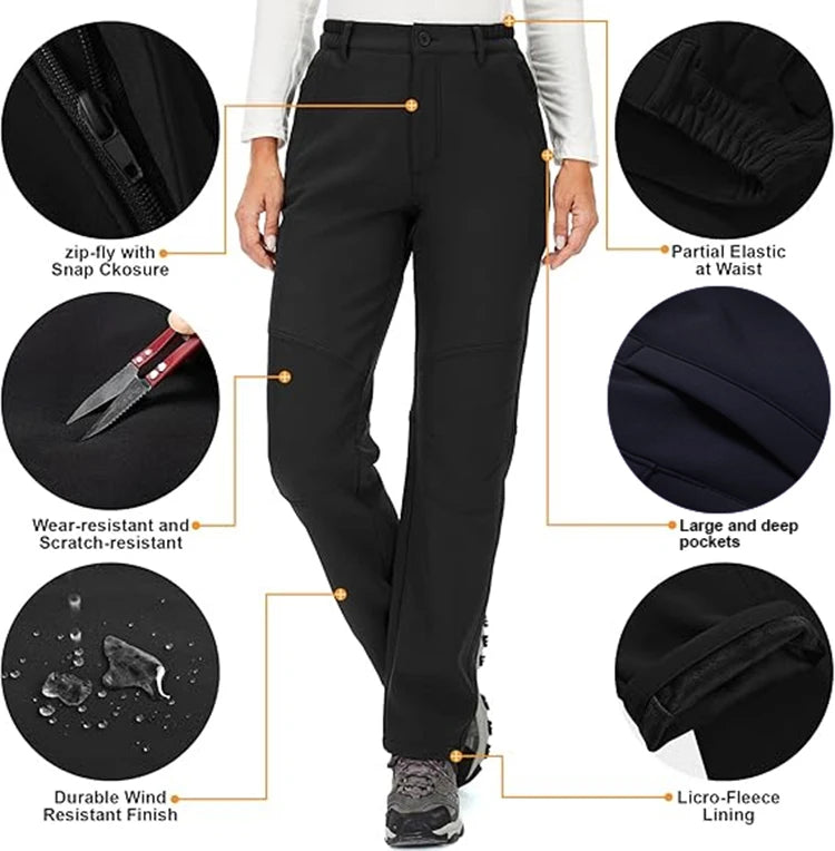 Women's Windproof Thermal Trousers | Warm Outdoor Hiking & Walking Pants