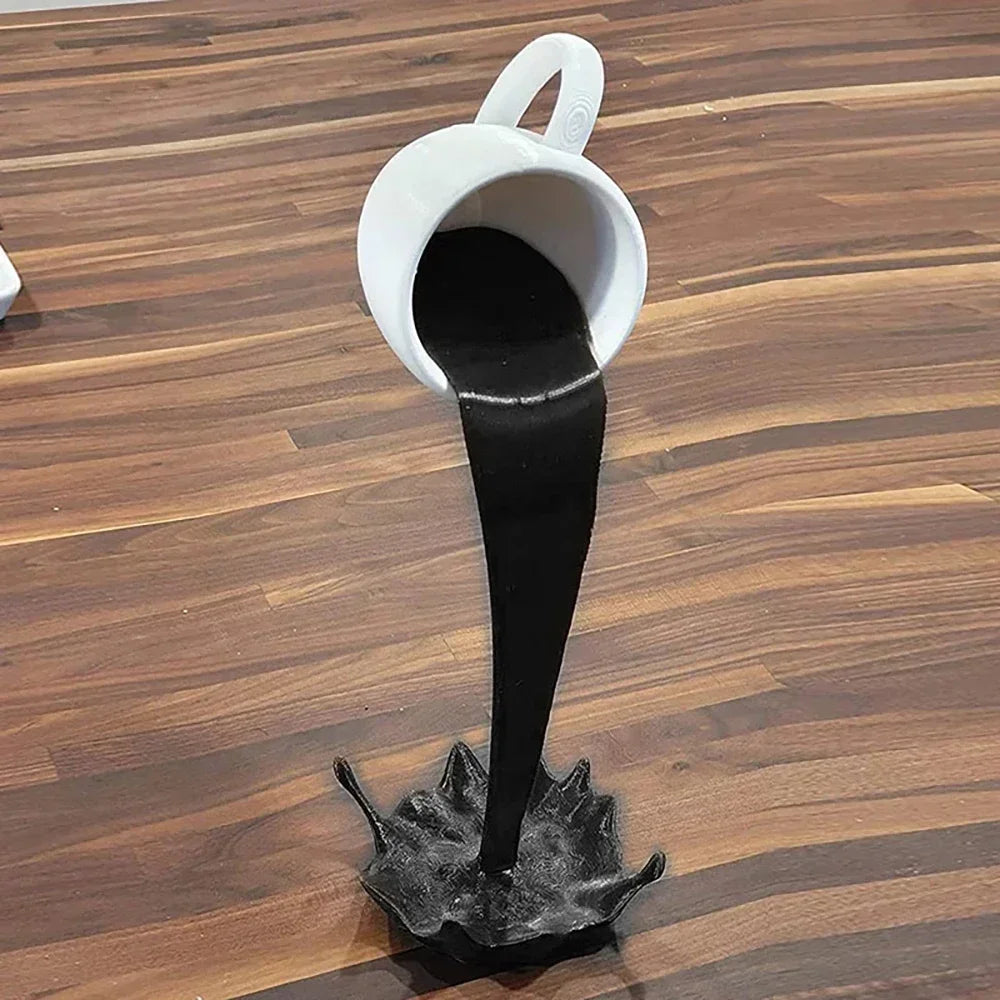 Floating Coffee Mug Resin Sculpture Home Decor