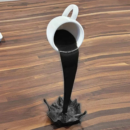 Floating Coffee Mug Resin Sculpture Home Decor
