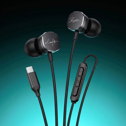 PureSound Type-C HiFi Earbuds – Wired Stereo Headphones with Deep Bass & HD Mic