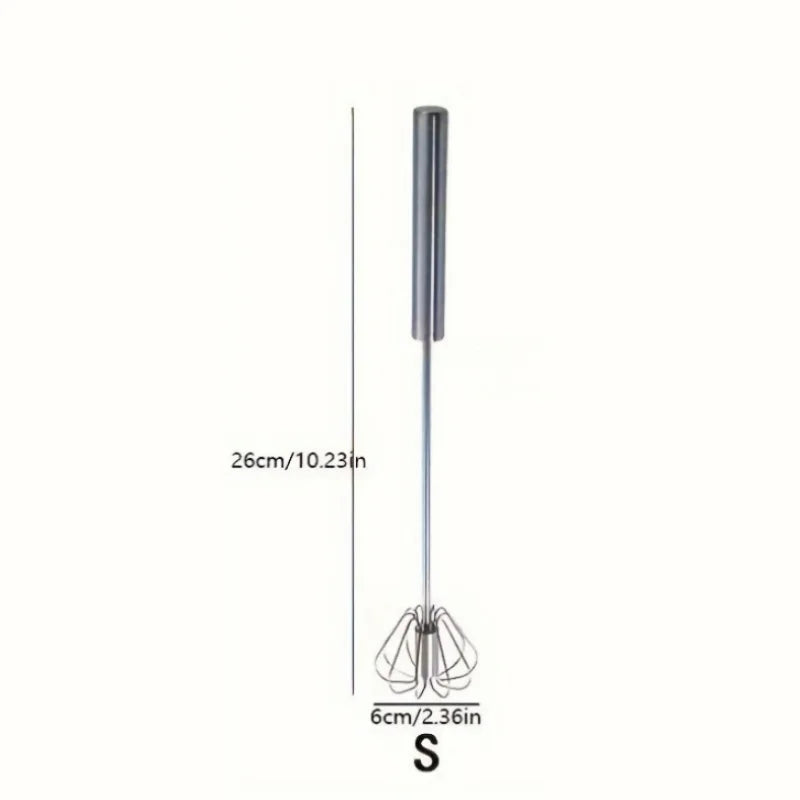 QuickWhip™ Semi-Automatic Stainless Steel Egg Whisk – Effortless Hand Mixer for Baking & Cooking