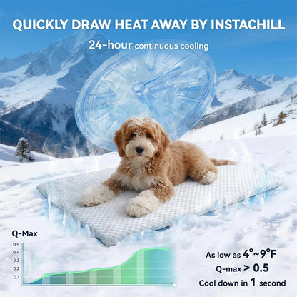 CoolPaw™ Ice Silk Cooling Pet Mat – Breathable Non-Slip Washable Dog & Cat Bed Pad