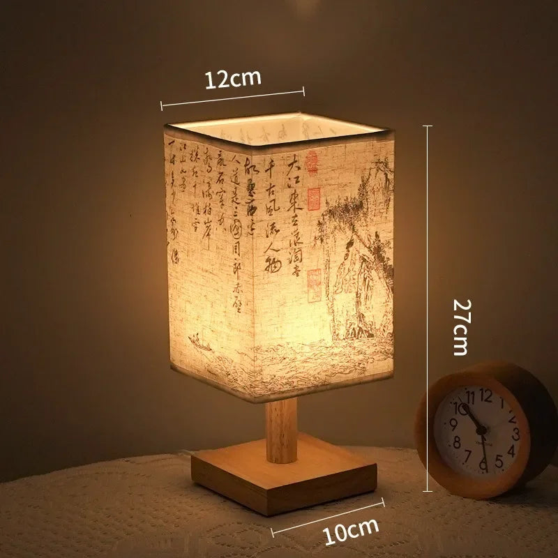 LumiNest™ Dimmable LED Bedside Table Lamp – Elegant Fabric Shade Bedroom Light