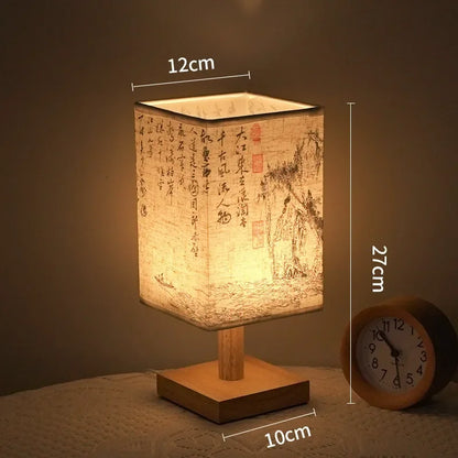 LumiNest™ Dimmable LED Bedside Table Lamp – Elegant Fabric Shade Bedroom Light