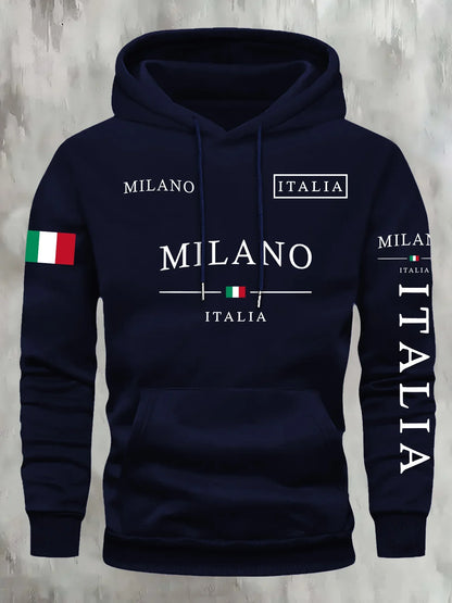 Milano Edge Oversized Hoodie – Fashion Sports & Casual Unisex Sweatshirt for All Seasons