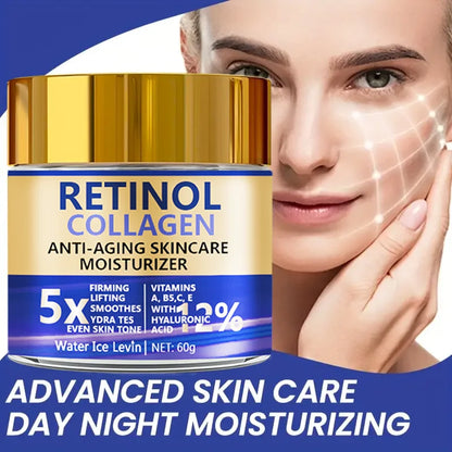 YouthRenew™ Retinol & Collagen Face Cream – Anti-Ageing Firming Moisturiser with Hyaluronic Acid 60g