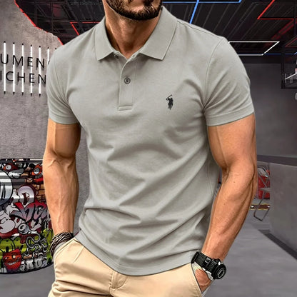 Men's Premium 100% Cotton Polo Shirt | Classic Embroidered Golf & Casual Top