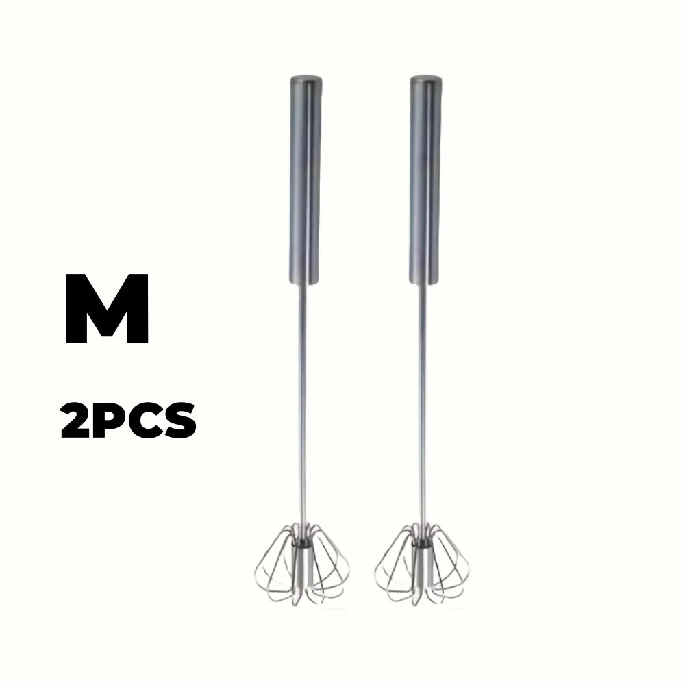 QuickWhip™ Semi-Automatic Stainless Steel Egg Whisk – Effortless Hand Mixer for Baking & Cooking