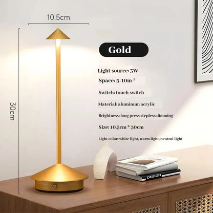 LumiTouch™ Rechargeable LED Table Lamp – Cordless Touch Sensor Bedside Light with 3 Colour Modes