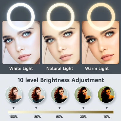LumiStudio™ 26cm LED Ring Light with Tripod Stand – Professional Shooting Lamp for Makeup, Video & Photography