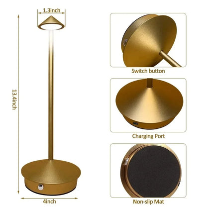 LumiTouch™ Rechargeable LED Table Lamp – Cordless Touch Sensor Bedside Light with 3 Colour Modes
