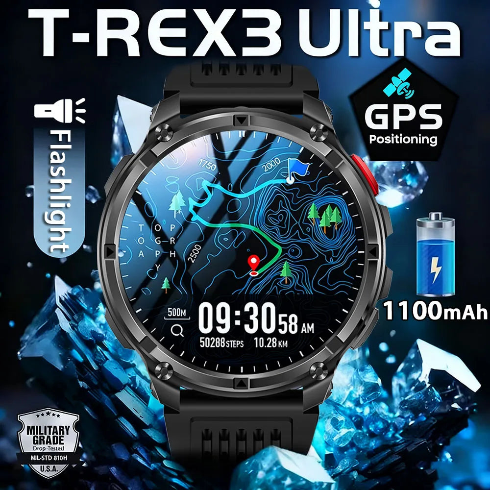 T-Rex3 Ultra Outdoor GPS Smartwatch – 1100mAh B