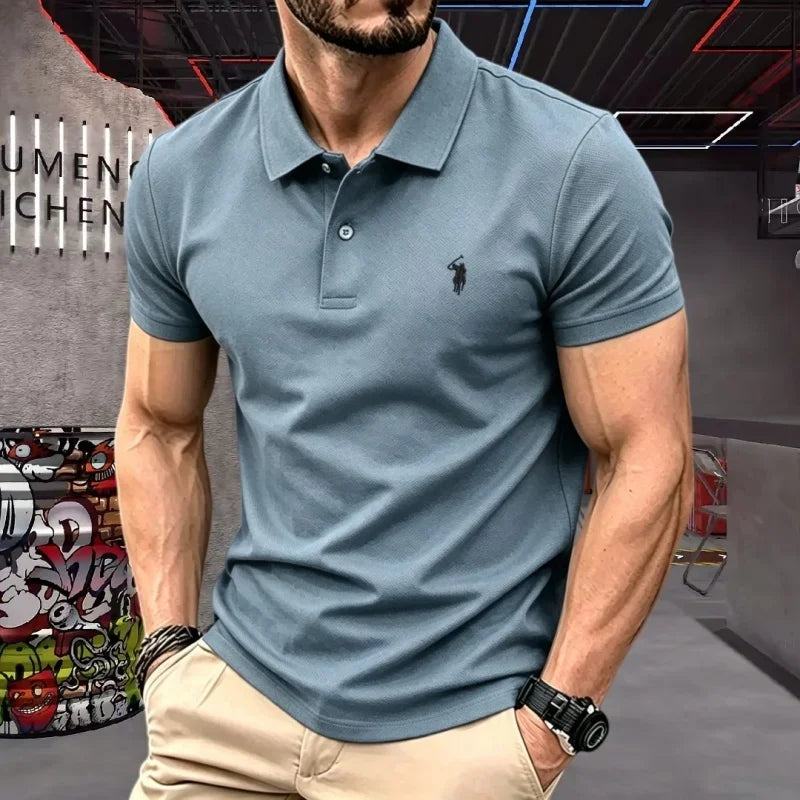 Men's Premium 100% Cotton Polo Shirt | Classic Embroidered Golf & Casual Top