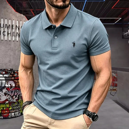 Men's Premium 100% Cotton Polo Shirt | Classic Embroidered Golf & Casual Top