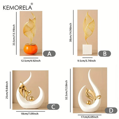 Modern Ceramic Statue – Nordic Luxury Figurine for Home, Living Room & Office Décor