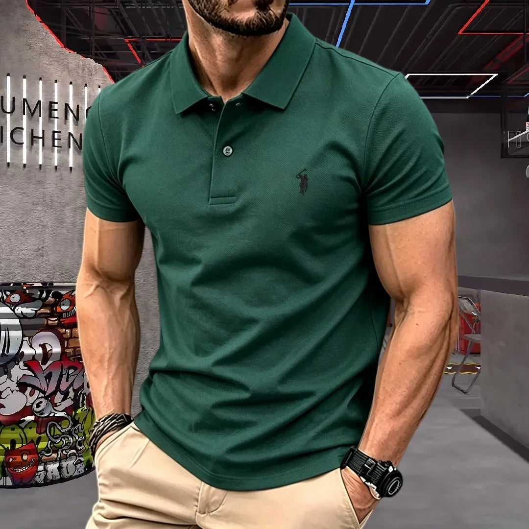 Men's Premium 100% Cotton Polo Shirt | Classic Embroidered Golf & Casual Top