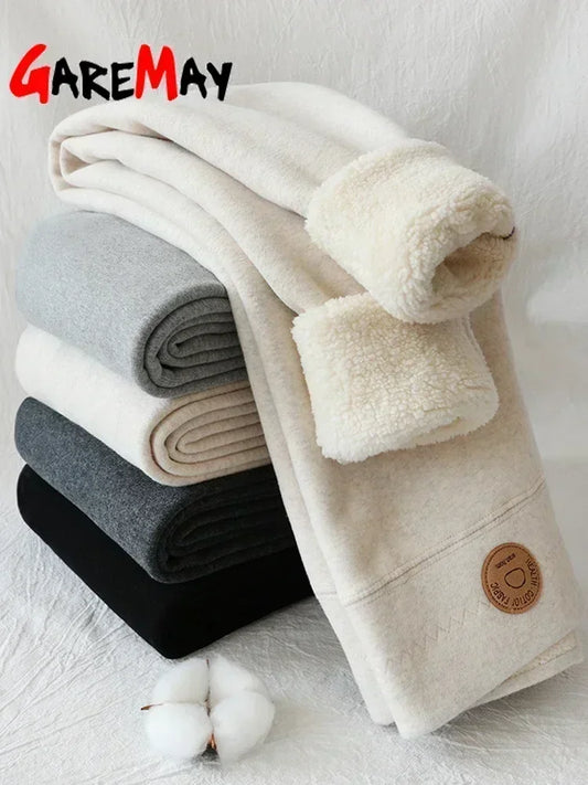 Women's Thermal Fleece Lined Winter Leggings – Thick Stretch Velvet Cotton Warm Slim Fit Tights