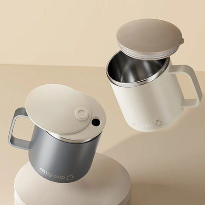 ThermaSip™ 400ml Insulated Stainless Steel Coffee Mug – Double Wall Leakproof Travel Cup with Lid