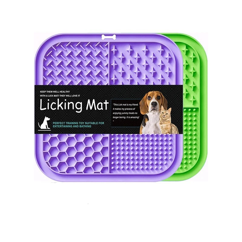 PawLick™ Silicone Slow Feeder Licking Mat – Suction Cup Anti-Choke Pet Feeding Mat