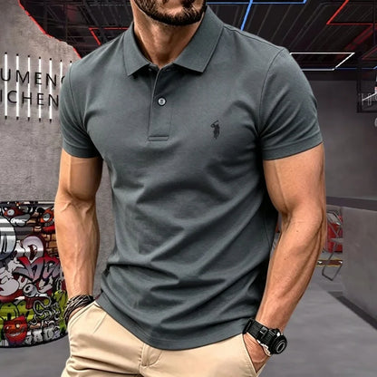 Men's Premium 100% Cotton Polo Shirt | Classic Embroidered Golf & Casual Top