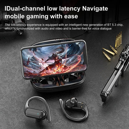 A520 Wireless TWS Earbuds – Bluetooth Sports Earphones with Secure Ear Hooks, Touch Control & Built-in Mic for Running and Gaming