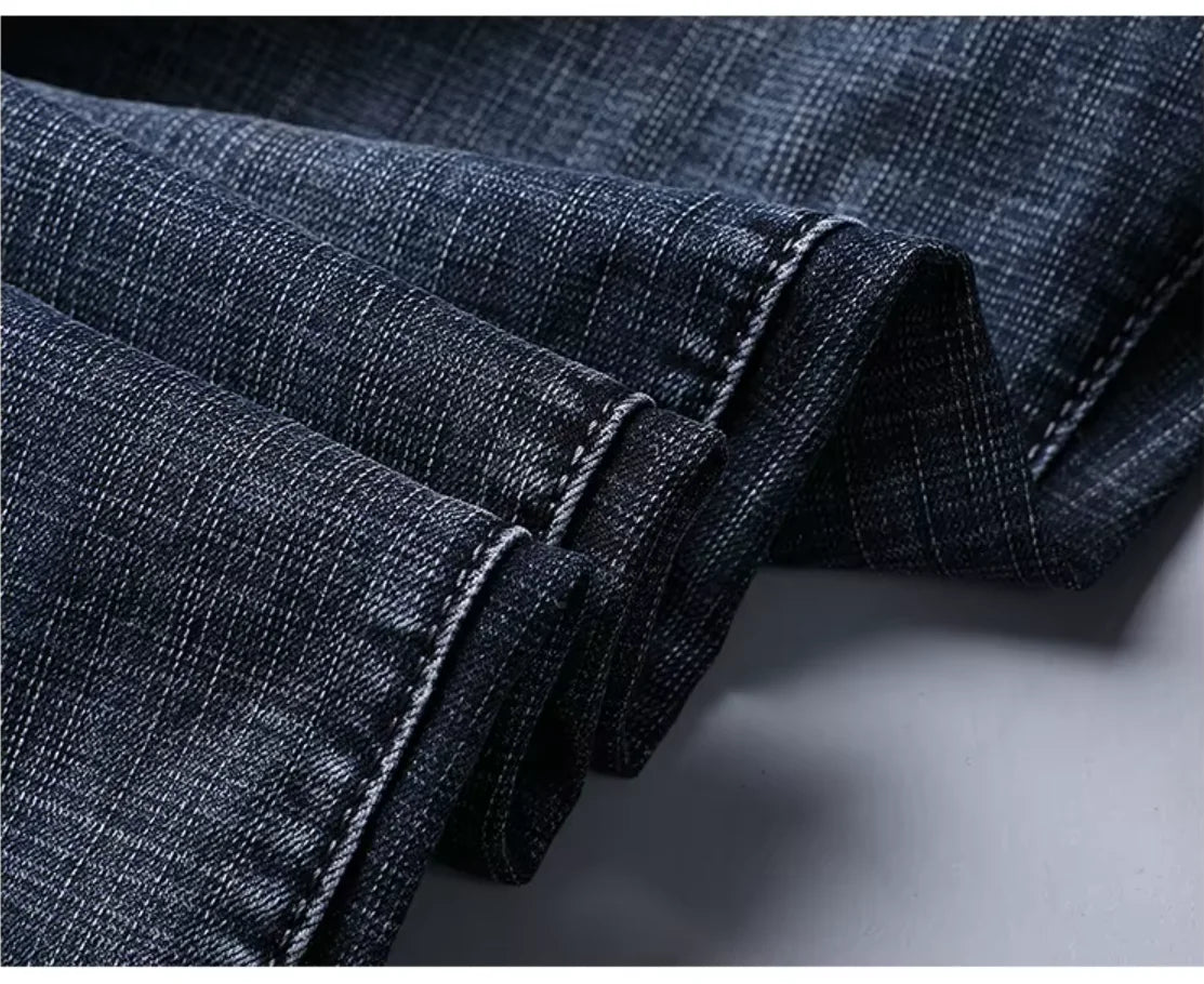 Men's Business Jeans, Stretch Denim Trousers, Straight Fit Jeans, Smart Casual Denim, Work Jeans