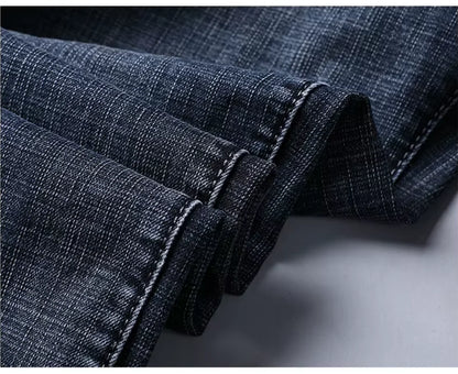 Men's Business Jeans, Stretch Denim Trousers, Straight Fit Jeans, Smart Casual Denim, Work Jeans