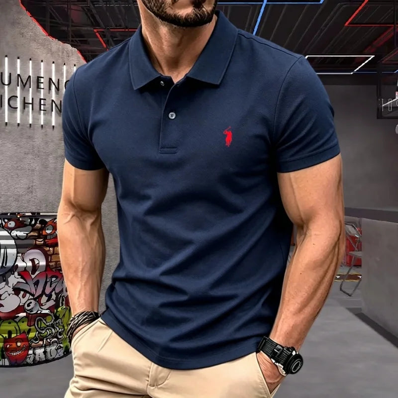 Men's Premium 100% Cotton Polo Shirt | Classic Embroidered Golf & Casual Top