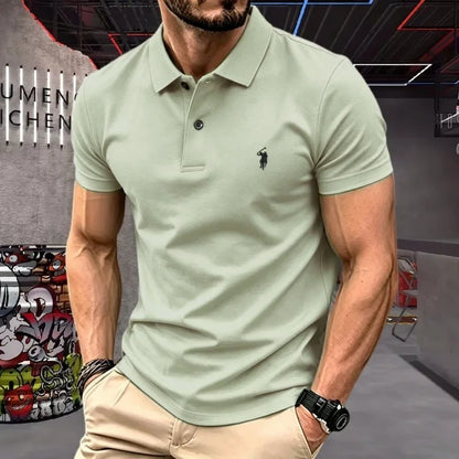 Men's Premium 100% Cotton Polo Shirt | Classic Embroidered Golf & Casual Top