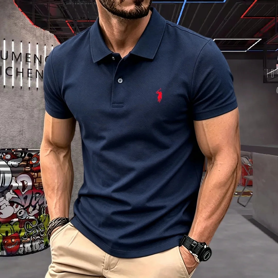 Men's Premium 100% Cotton Polo Shirt | Classic Embroidered Golf & Casual Top