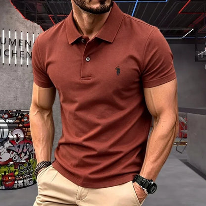 Men's Premium 100% Cotton Polo Shirt | Classic Embroidered Golf & Casual Top