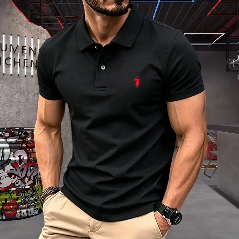 Men's Premium 100% Cotton Polo Shirt | Classic Embroidered Golf & Casual Top