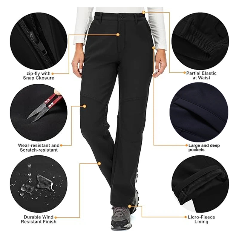 Women's Windproof Thermal Trousers | Warm Outdoor Hiking & Walking Pants