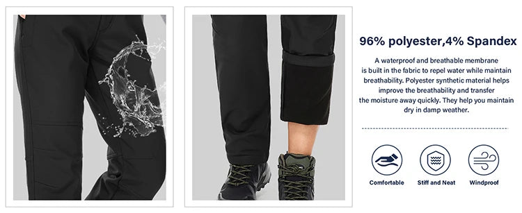 Women's Windproof Thermal Trousers | Warm Outdoor Hiking & Walking Pants
