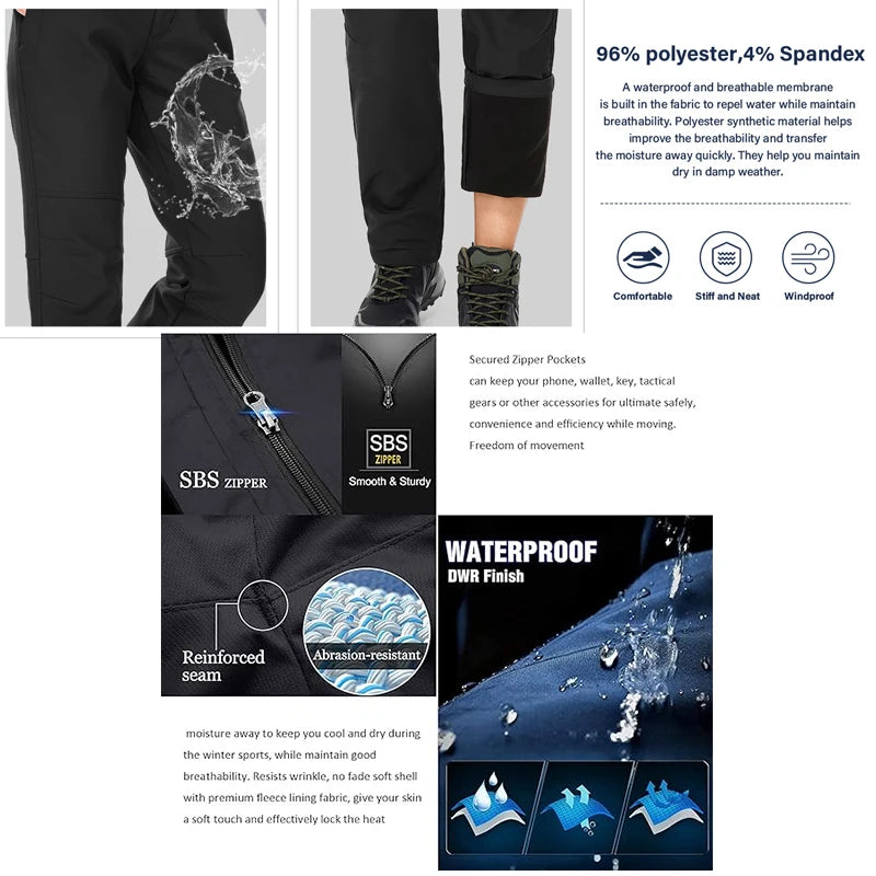 Women's Windproof Thermal Trousers | Warm Outdoor Hiking & Walking Pants