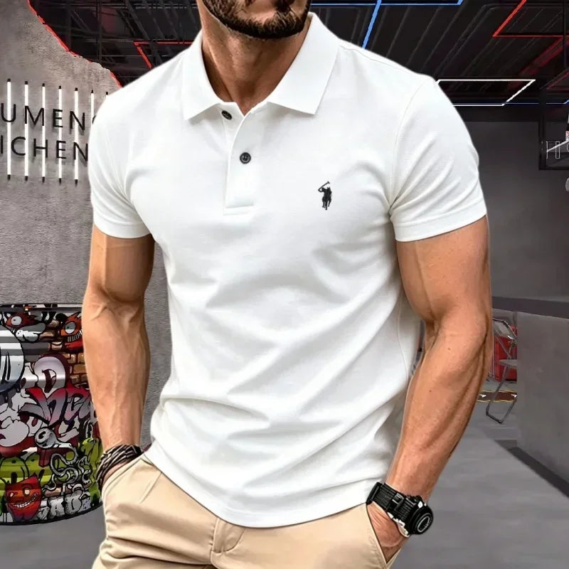 Men's Premium 100% Cotton Polo Shirt | Classic Embroidered Golf & Casual Top