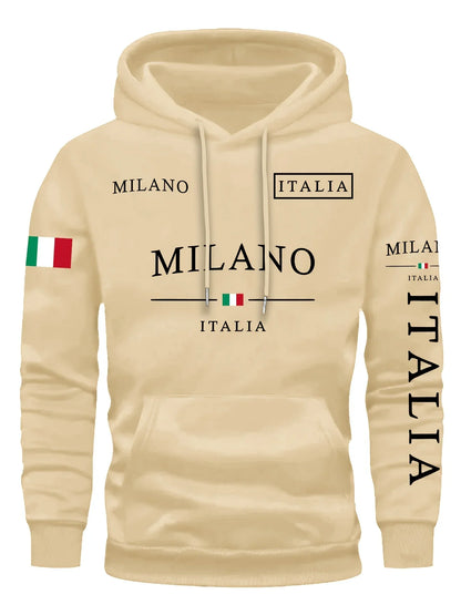 Milano Edge Oversized Hoodie – Fashion Sports & Casual Unisex Sweatshirt for All Seasons