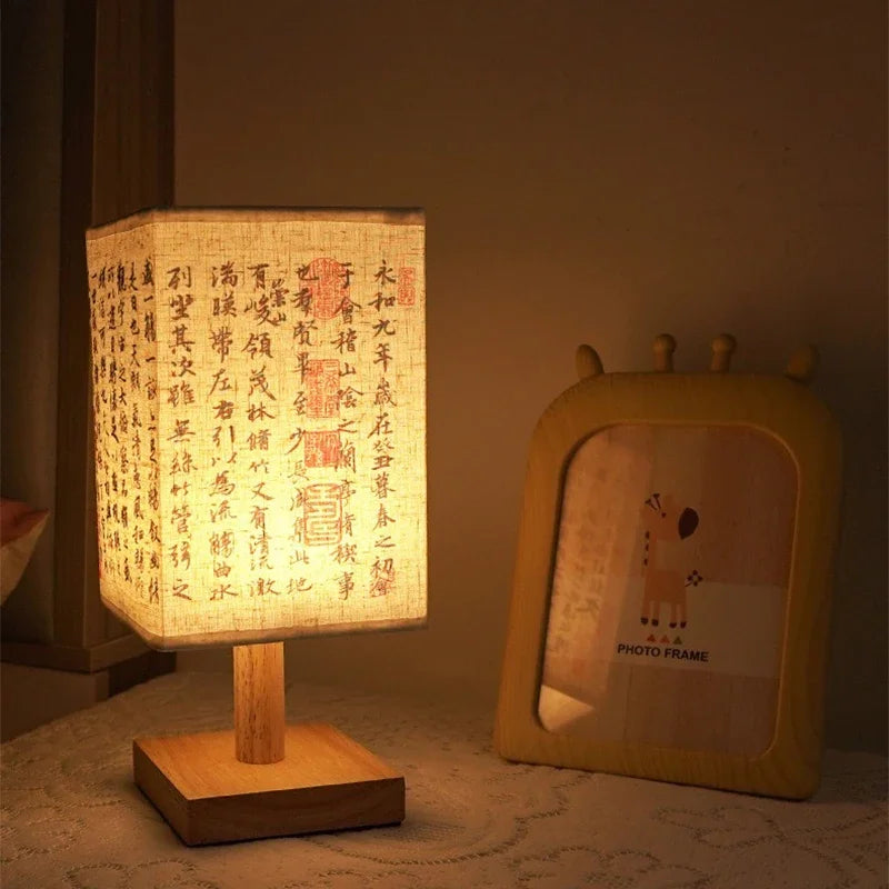 LumiNest™ Dimmable LED Bedside Table Lamp – Elegant Fabric Shade Bedroom Light
