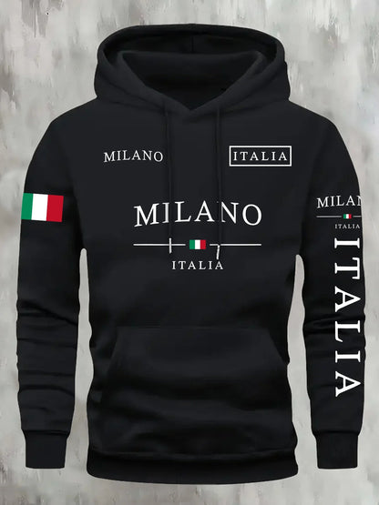 Milano Edge Oversized Hoodie – Fashion Sports & Casual Unisex Sweatshirt for All Seasons