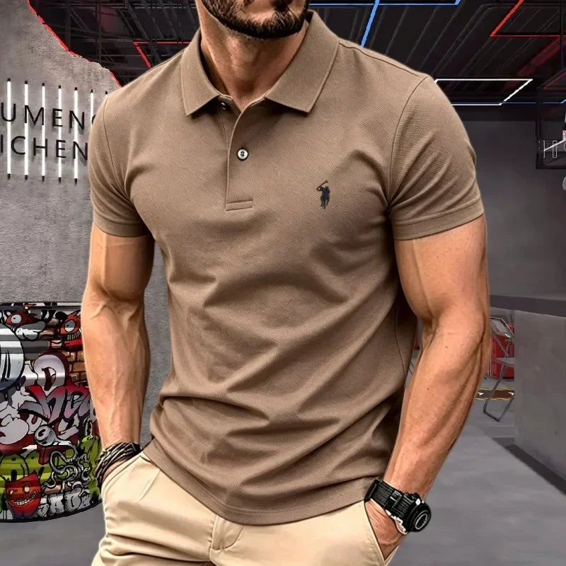 Men's Premium 100% Cotton Polo Shirt | Classic Embroidered Golf & Casual Top