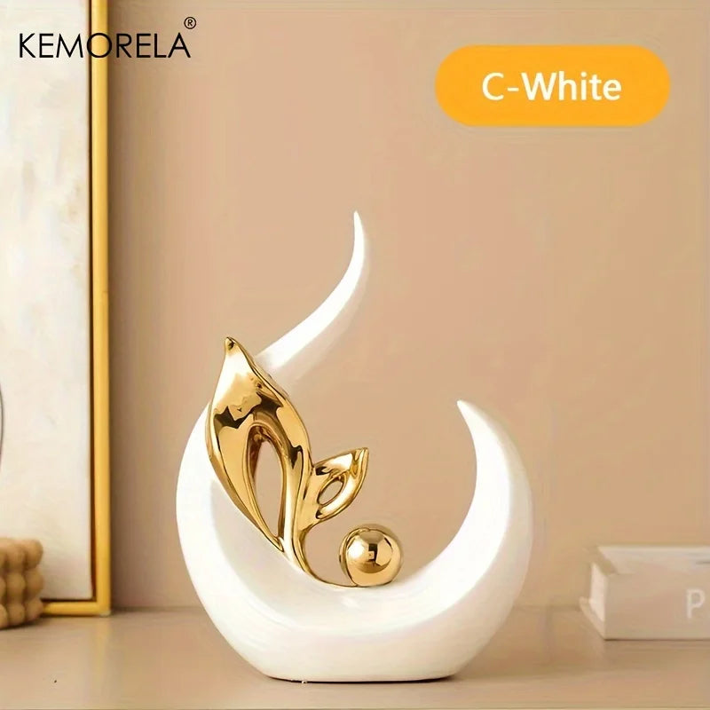Modern Ceramic Statue – Nordic Luxury Figurine for Home, Living Room & Office Décor