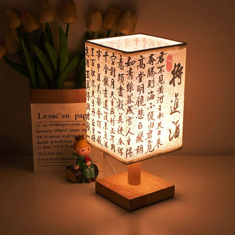 LumiNest™ Dimmable LED Bedside Table Lamp – Elegant Fabric Shade Bedroom Light