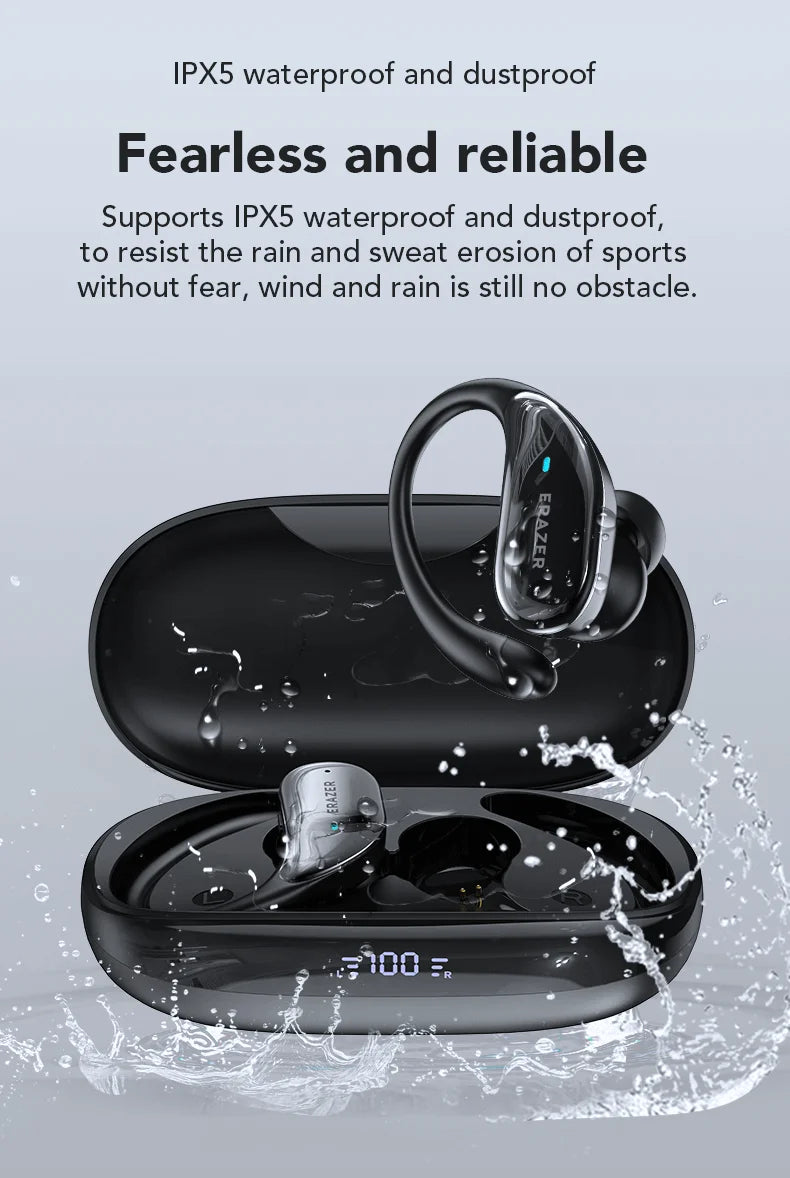 XT80 ActiveBeat Auriculares Bluetooth – Auriculares Inalámbricos con Reducción de Ruido y Ganchos de Sujeción Segura