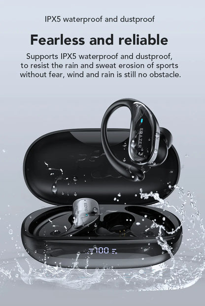 XT80 ActiveBeat Auriculares Bluetooth – Auriculares Inalámbricos con Reducción de Ruido y Ganchos de Sujeción Segura