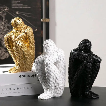 Nordic Abstract Thinker Resin Statue for Home Decor