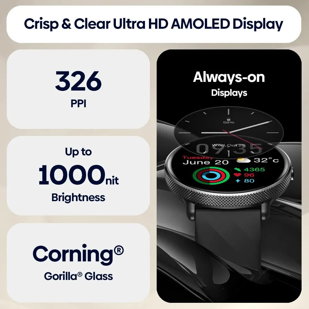 Elite AMOLED Voice Calling Smart Watch with Stainless Steel Frame