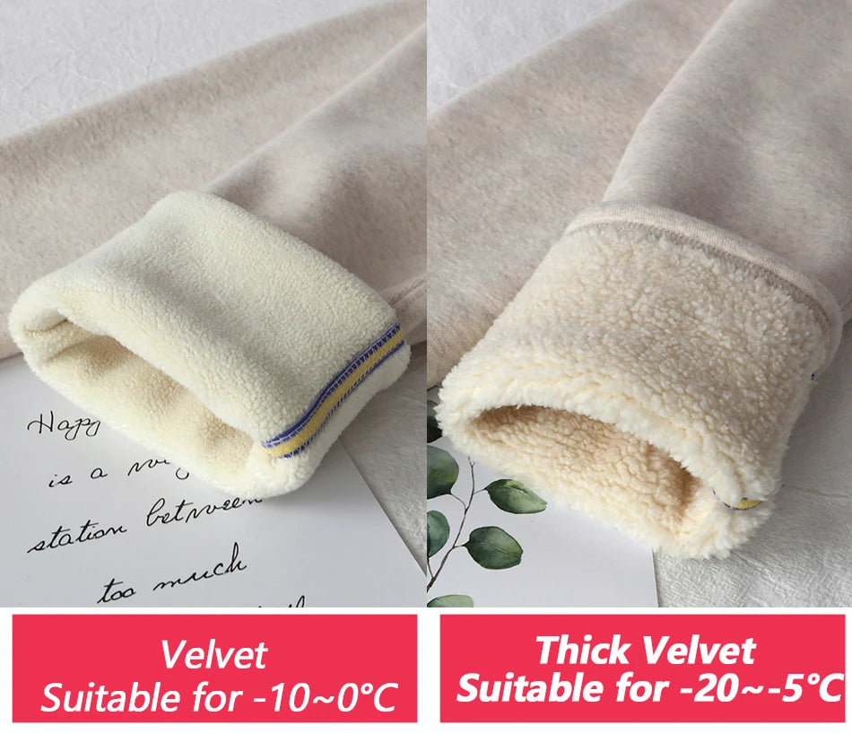 Women's Thermal Fleece Lined Winter Leggings – Thick Stretch Velvet Cotton Warm Slim Fit Tights