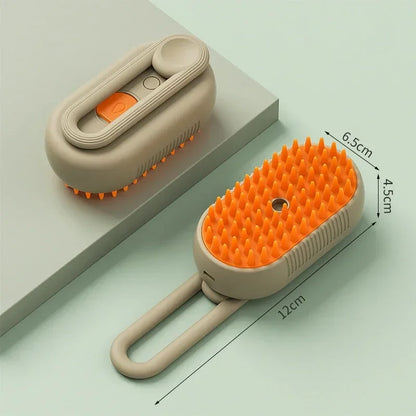 3-in-1 Pet Steam Massage Brush – Dog & Cat Grooming, Bath & Hair Removal Comb